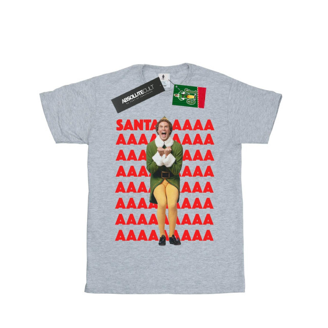 Li-cense Elf meisjes buddy santa scream katoenen t-shirt UTBI50477_sportsgrey large