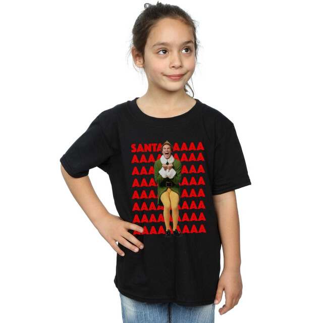 Li-cense Elf meisjes buddy santa scream katoenen t-shirt UTBI50477_black large