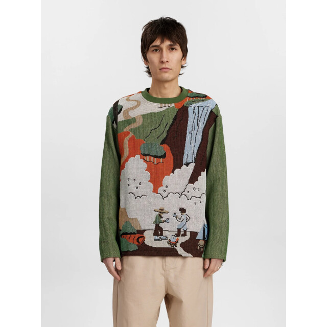 Anerkjendt 901828 akknud intarsia knit 4081 deep lichen green 901828 large