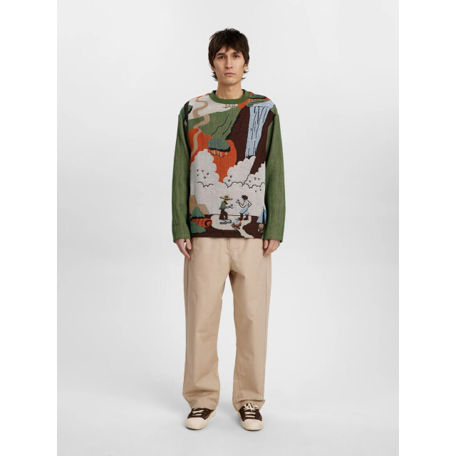 Anerkjendt 901828 akknud intarsia knit 4081 deep lichen green 901828 large