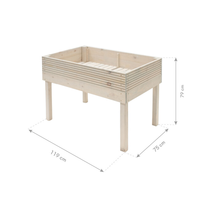 Westmann Frieda houten plantenbak op poten 75x119x79 cm licht 3079297 large