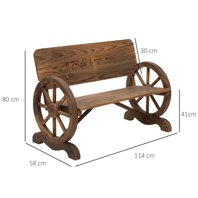 4goodz Tuinbank met armleuning wagenwielen design massief hout 3156234 large