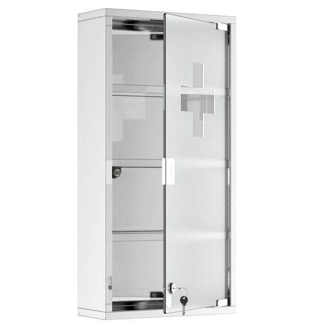 4goodz Medicijnkastje ehbo-kastje met slot rvs 12x30x60 cm 3156168 large