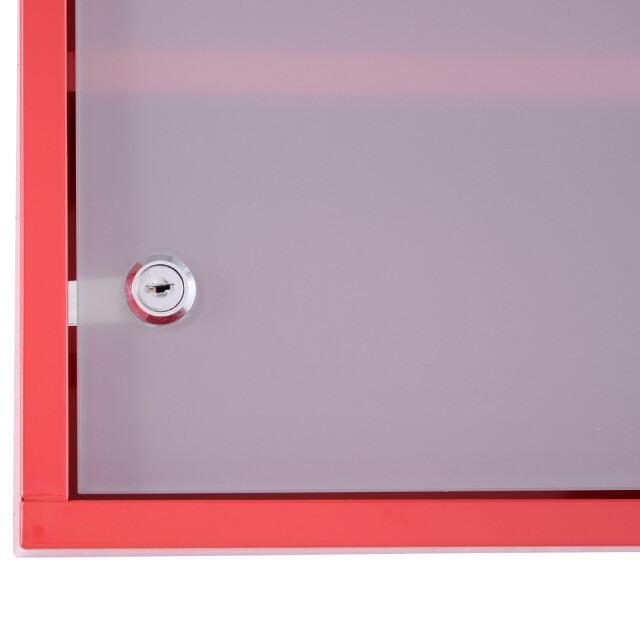 4goodz Medicijnkastje ehbo-kastje met slot rvs 12x30x60 cm rood 3156169 large