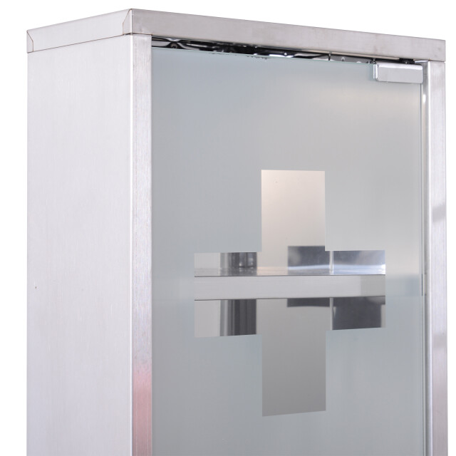 4goodz Medicijnkastje ehbo-kastje met slot rvs 12x25x48 cm 3156170 large
