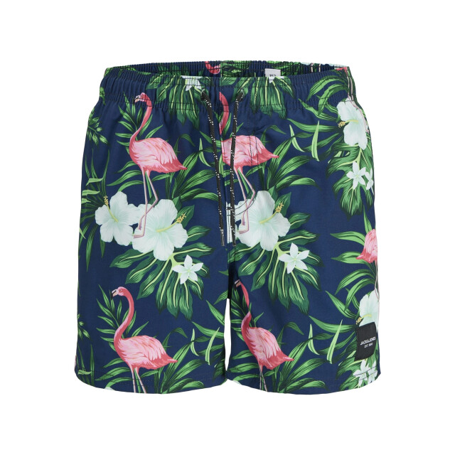 Jack & Jones Heren plus size zwemshort jpstmaui novelty gebloemde flamingo print 12278713-Navy Blazer large