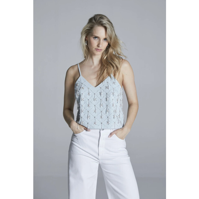 Homage to Denim H-cs25m102 top with embellishment H-CS25M102 Top with Embellishment large