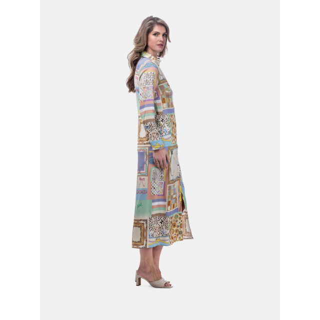 Mucho Gusto ® jurk francis bay groen blauw multipatchwork MUCHO GUSTO® Jurk Francis Bay Groen Blauw Multipatchwork large