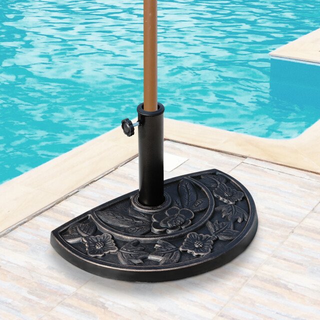 4goodz Halfronde parasolvoet 9 kg standaard parasol 50x31x32 cm 3156463 large