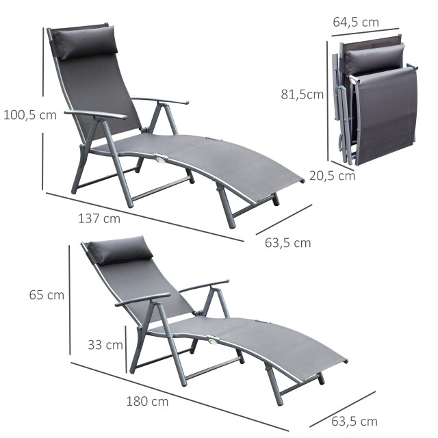 4goodz Comfortabele zonnebed 7-standen textileen ligbed - 3156458 large