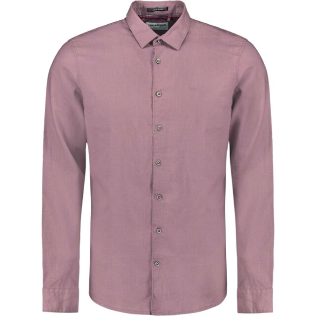 No Excess Shirt solid with linen mauve 27470213SN-146 large
