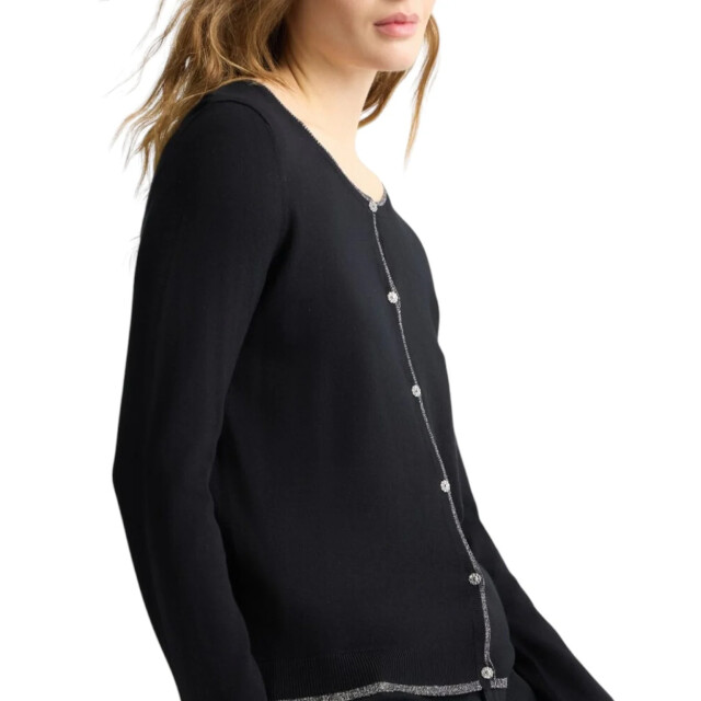 Liu Jo Cardigan dames Liu Jo Zwart Vest Met Glitter Rand large