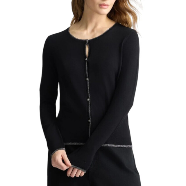 Liu Jo Cardigan dames Liu Jo Zwart Vest Met Glitter Rand large