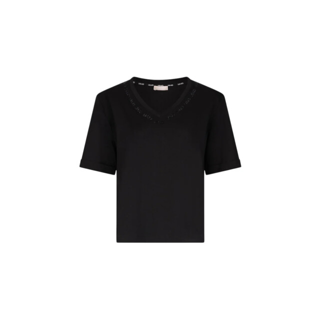 Liu Jo T-shirt dames Liu Jo Zwart V-hals T-shirt Met Logo large