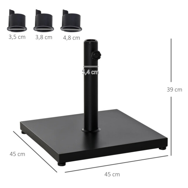 4goodz Parasolvoet 18 kg metaal parasolstokken Ø35/Ø38/Ø48 mm 3157913 large