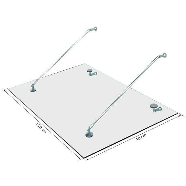 4goodz Glazen deurluifel gehard glas met rvs 150x90 cm 3157914 large
