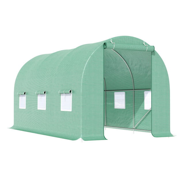 4goodz Outsunny tunnelserre foliekas met gaasplastic 445xx190 cm 3157916 large