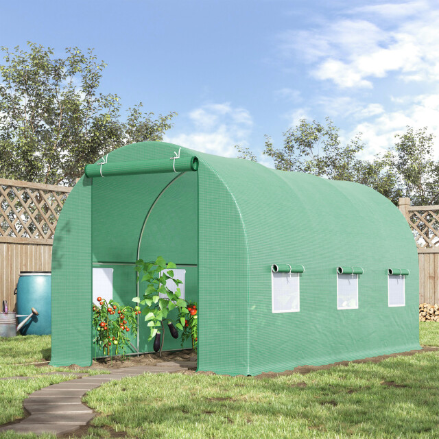 4goodz Outsunny tunnelserre foliekas met gaasplastic 445xx190 cm 3157916 large