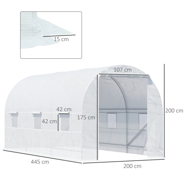4goodz Outsunny tunnelkas foliekas kweekkas 450x200x200 cm - 3157920 large