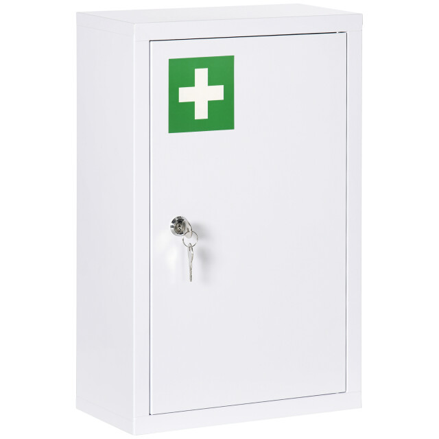 4goodz Medicijnkastje ehbo-kastje met slot rvs 14x30x46 cm - 3156456 large