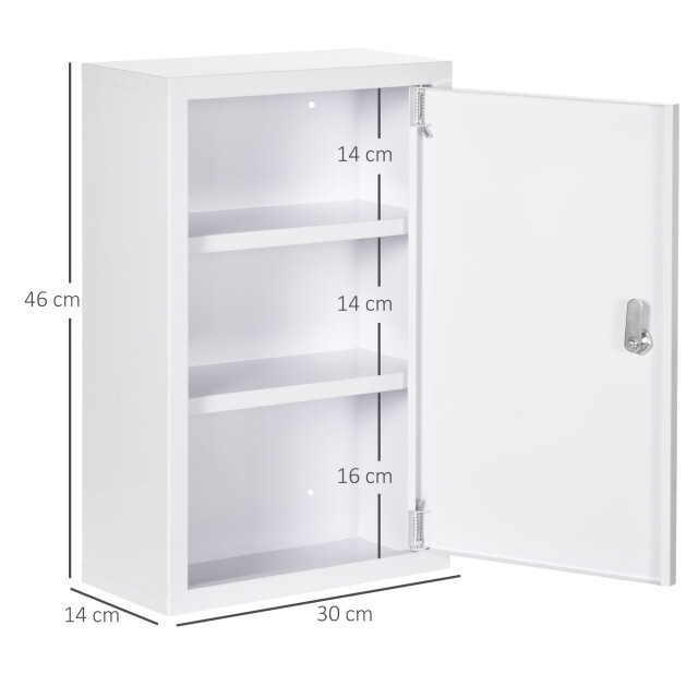 4goodz Medicijnkastje ehbo-kastje met slot rvs 14x30x46 cm - 3156456 large