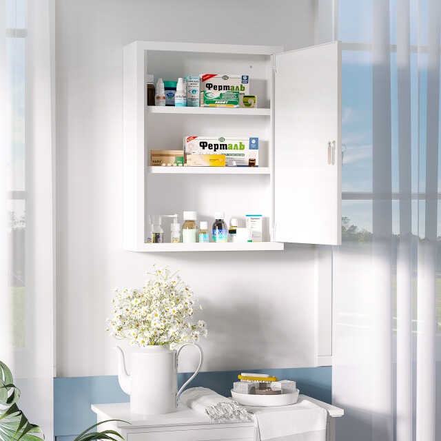 4goodz Medicijnkastje ehbo-kastje met slot rvs 15x40x53 cm - 3156455 large