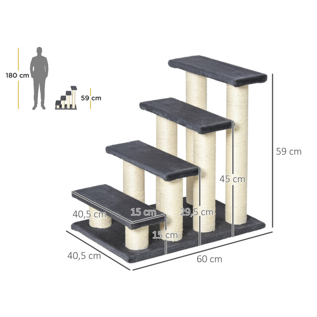 4goodz Pawhut dierentrap 4-treden voor katten en honden 3157924 large