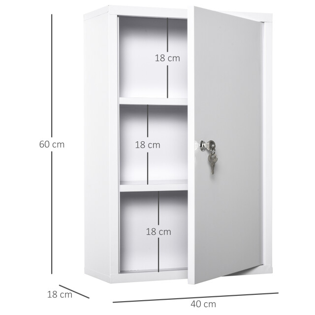 4goodz Medicijnkastje ehbo-kastje met slot rvs 18x40x60 cm - 3156453 large
