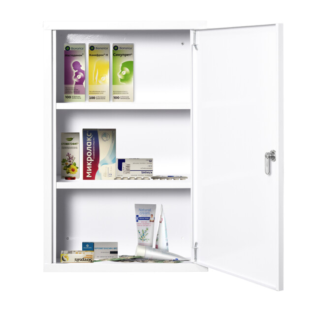 4goodz Medicijnkastje ehbo-kastje met slot rvs 18x40x60 cm - 3156453 large