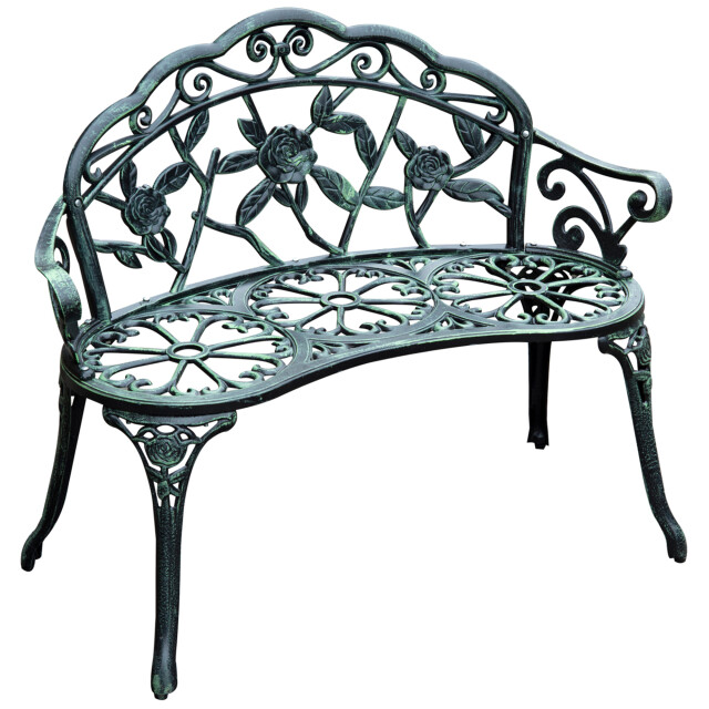 4goodz Metalen 2-zits tuinbank zitbank antieke bank 3156457 large