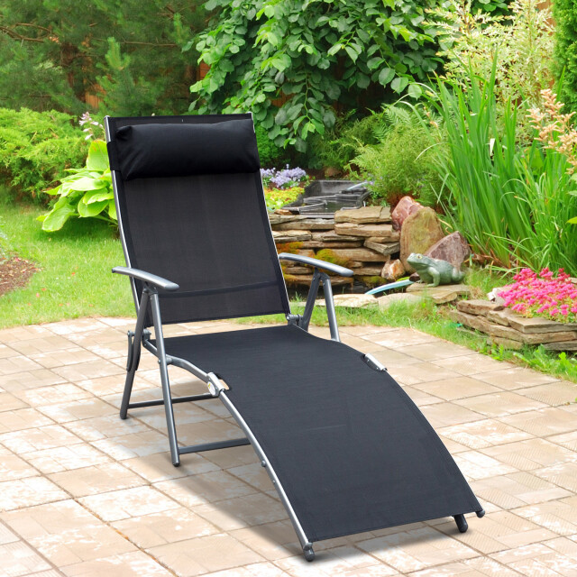 4goodz Comfortabele zonnebed 7-standen textileen ligstoel - 3157917 large
