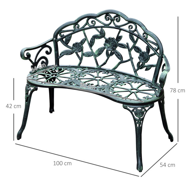 4goodz Metalen 2-zits tuinbank zitbank antieke bank 3156457 large