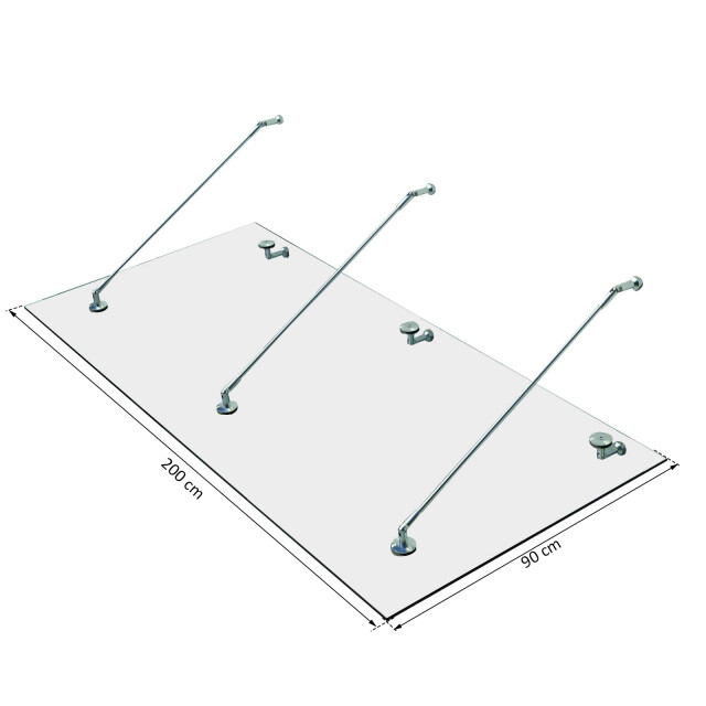 4goodz Glazen deurluifel gehard glas met rvs 200x90 cm 3157930 large