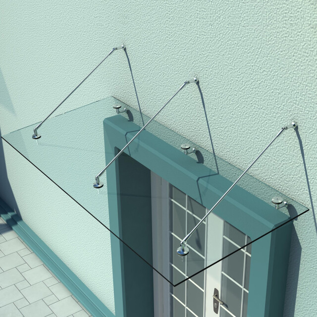 4goodz Glazen deurluifel gehard glas met rvs 200x90 cm 3157930 large