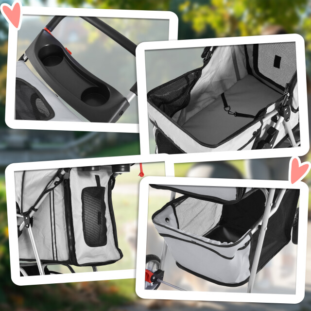 4goodz Luxe hondenkar hondenbuggy met verstelbare stuurhoogte - 3157927 large