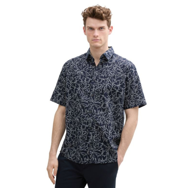 Tom Tailor Printed cotton linen shirt 1045103 large