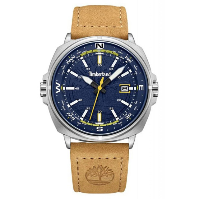 Timberland Leren horloge met blauw wijzerplaat Timberland Bruin Leren Horloge Met Blauw Wijzerplaat large