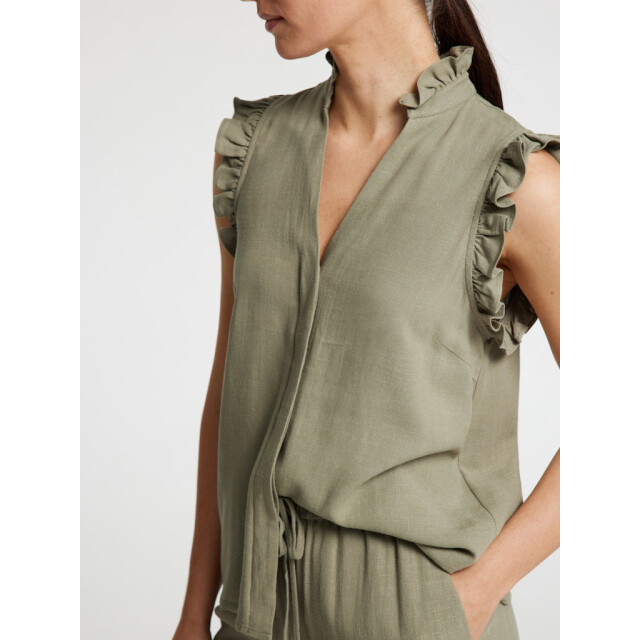 Selected Femme slfviva sl sun ruffle top noos 16096447 vetiver 06010.369.0061 large