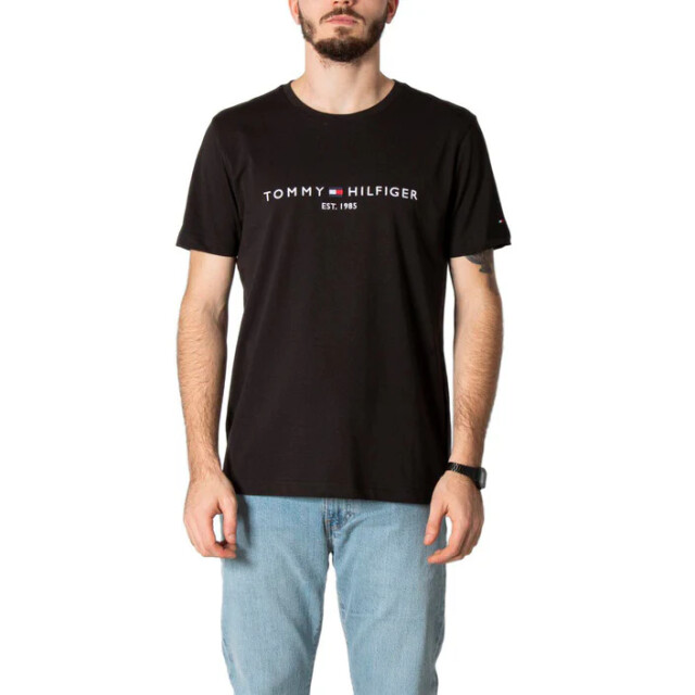 Tommy Hilfiger T-shirt heren katoen Tommy Hilfiger Jeans Zwart Basic T-shirt Met Logo large