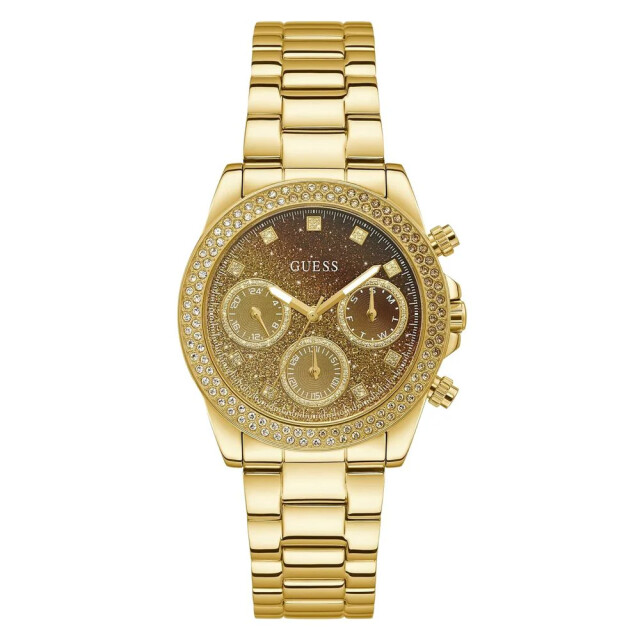 Guess Gouden rvs horloge met analoge wijzerplaat Guess Gouden RVS Horloge Met Analoge Wijzerplaat large