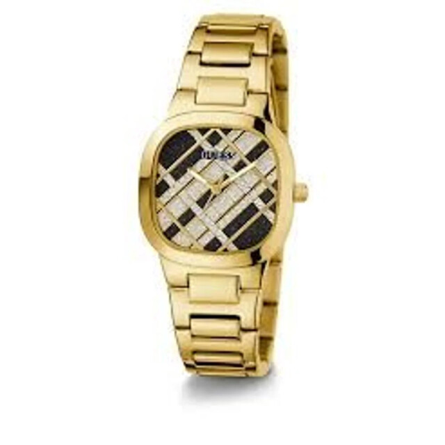 Guess Gouden rvs horloge met zwarte wijzerplaat Guess Gouden RVS Horloge Met Zwarte Wijzerplaat large