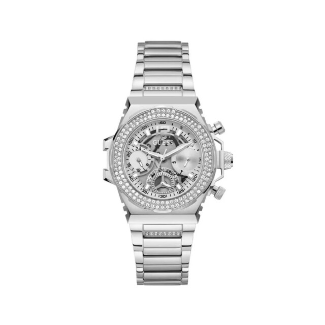 Guess Grijze rvs horloge met multifunctionele tijdsaanduiding Guess Grijze RVS Horloge Met Multifunctionele Tijdsaanduiding large