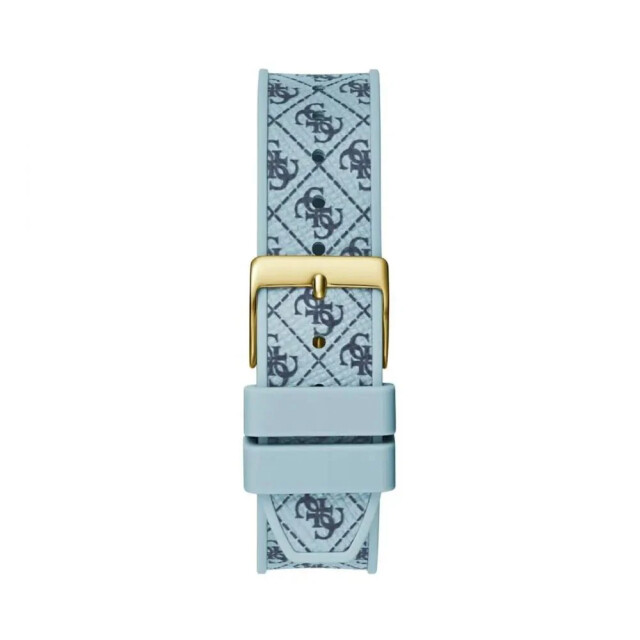 Guess Blauw siliconen horloge met gouden kast Guess Blauw Siliconen Horloge Met Gouden Kast large