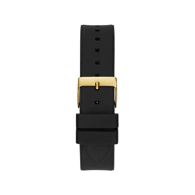 Guess Zwart siliconen horloge met gouden wijzerplaat Guess Zwart Siliconen Horloge Met Gouden Wijzerplaat large