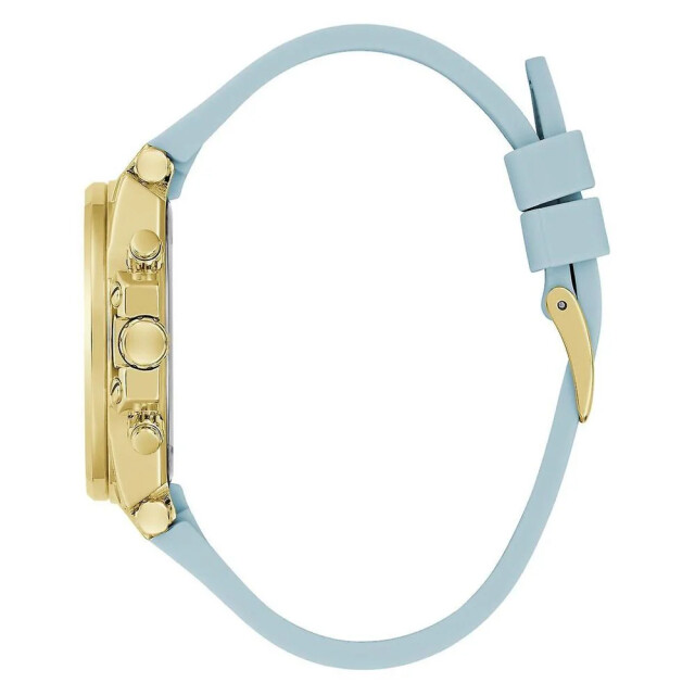 Guess Blauw siliconen horloge met gouden kast Guess Blauw Siliconen Horloge Met Gouden Kast large