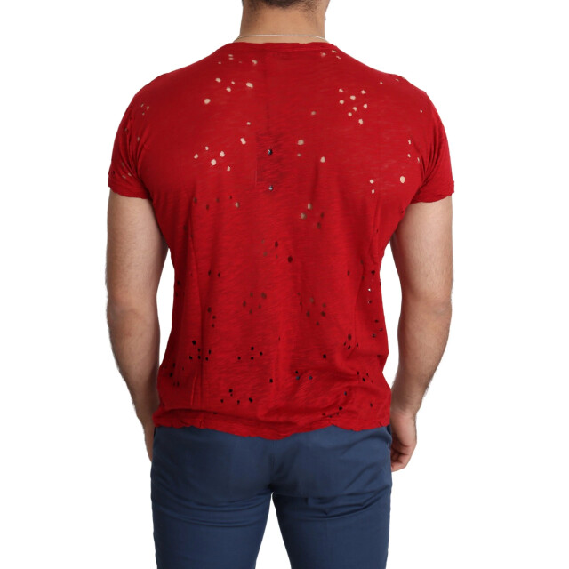 Guess Stralend katoen stretch t-shirt voor dames Guess Stralend Rood Katoen Stretch T-Shirt voor Dames large