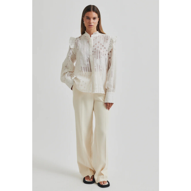 Second Female blouse km nete frill shirt 1044 coconut milk 06615.198.0131 large