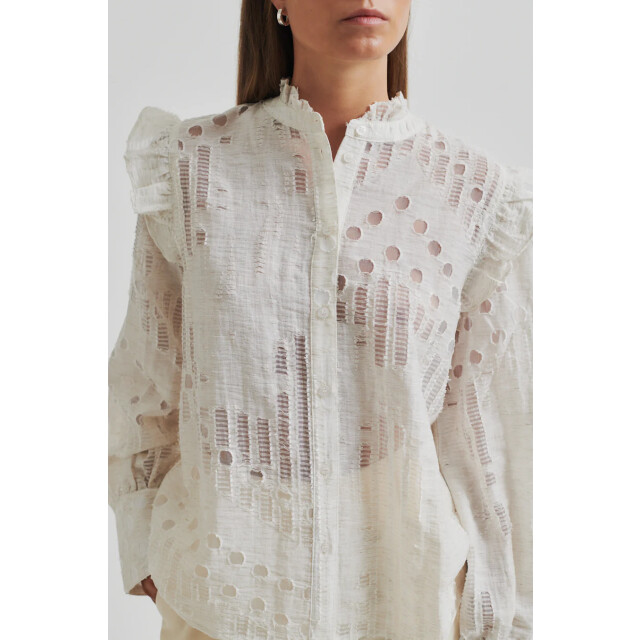 Second Female blouse km nete frill shirt 1044 coconut milk 06615.198.0131 large