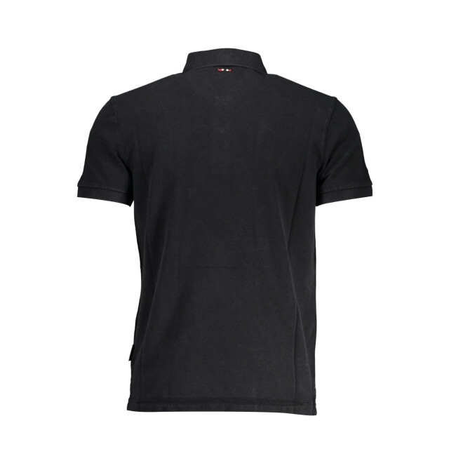 Napapijri Classic geborduurde polo shirt Napapijri Classic Zwarte Geborduurde Polo Shirt large