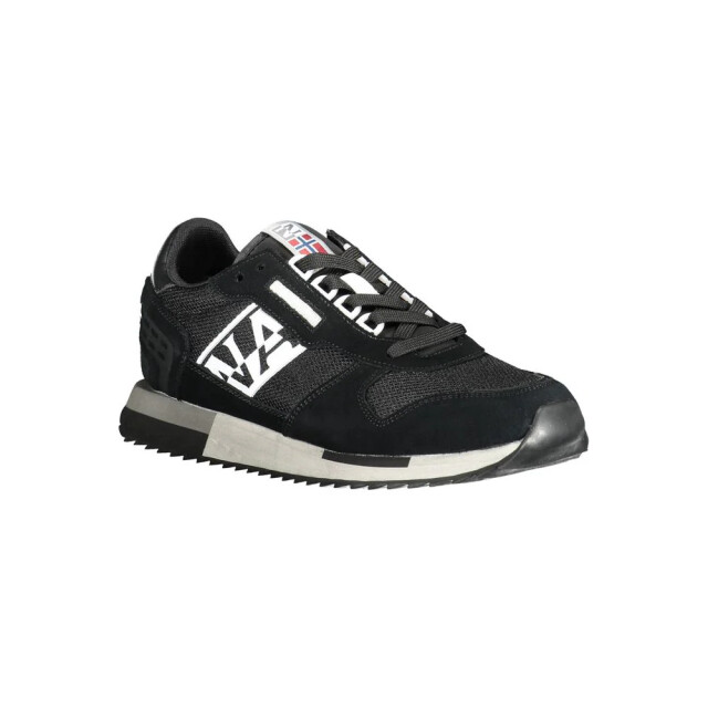 Napapijri Leren sneakers voor mannen Napapijri Zwarte Leren Sneakers Voor Mannen large